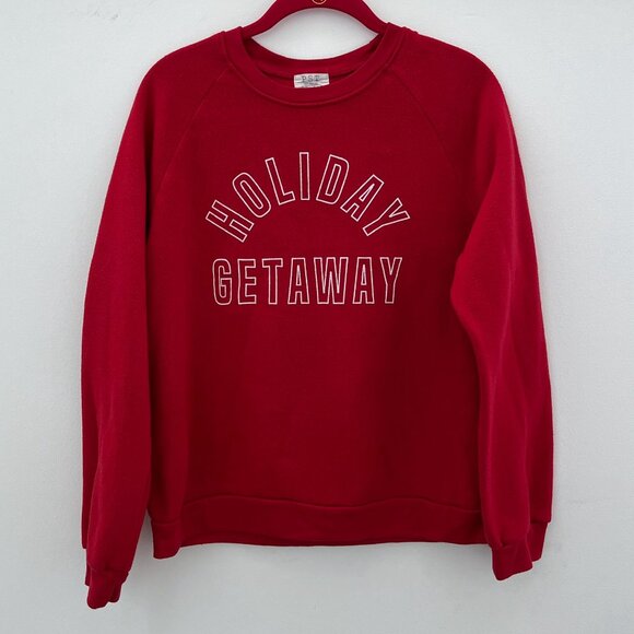 Project Social T "Holiday Getaway" Pullover Sweatshirt Red Size M - Picture 1 of 4